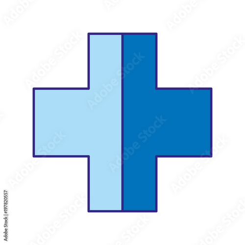 duo color cross seal emergency hospital symbol