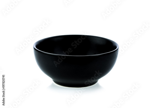 Black bowl on the white background