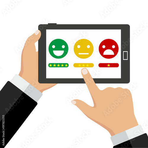 Social networking, instant messaging on mobile device, online chat concepts.Hand holding mobile phone. Emoji. colored speech bubbles.