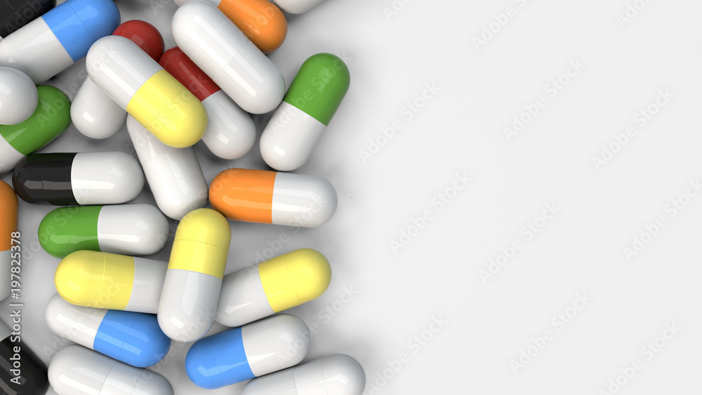 Pile of colorful medicine capsules Pile of colorful medicine capsules