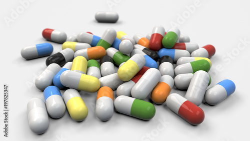 Pile of colorful medicine capsules