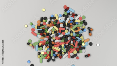 Pile of colorful medicine pills