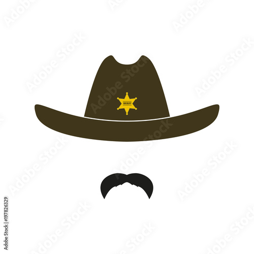 Принти на полотні Sheriff face icon isolated on white background