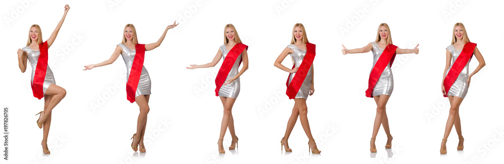Beauty contest winner isolated on the white Beauty contest winner isolated on the white