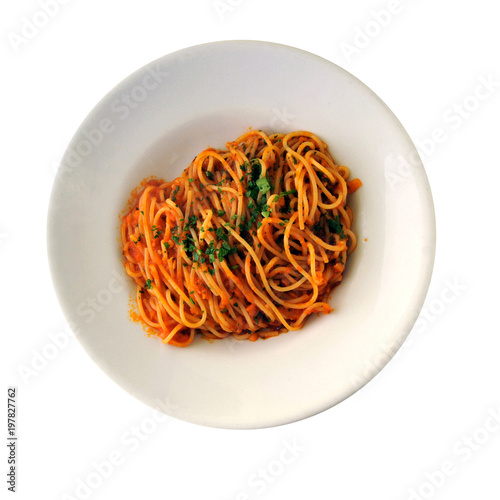 イタリア料理　パスタ　切り抜き　俯瞰