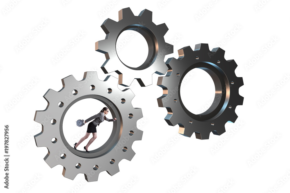 Teamwork concept with cogwheels and business people Teamwork concept with cogwheels and business people