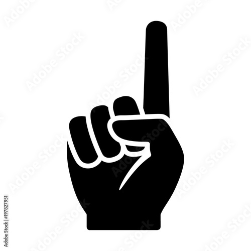 Hand with number 1 / one index finger flat icon for apps and websites photo