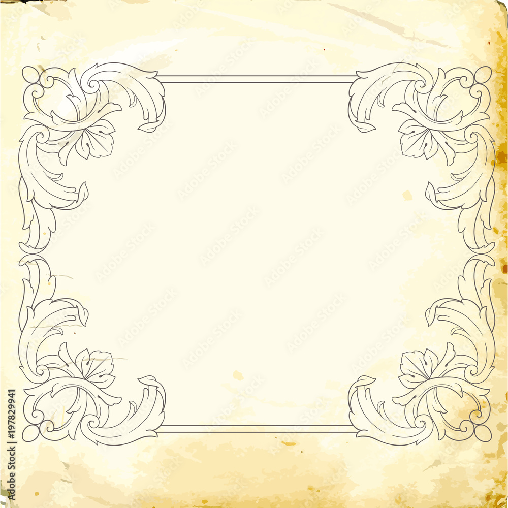 Fototapeta premium Vector baroque of vintage elements for design.