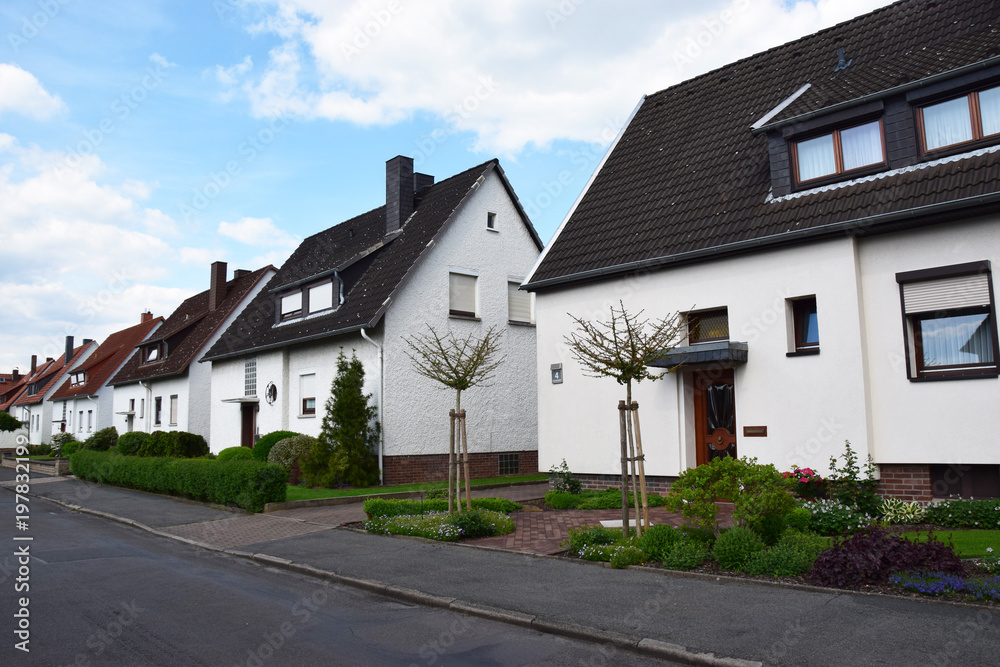 Einfamilienhäuser der Nachkriegszeit in Lindhorst/Niedersachsen