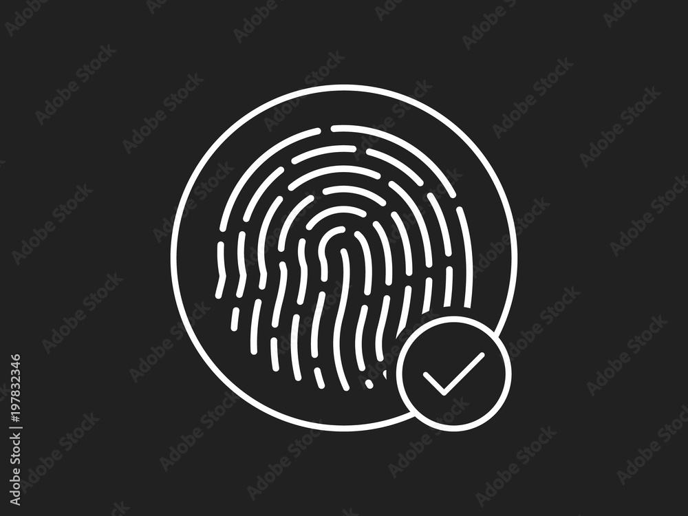 Fingerprint Accepted Icon Vector Fingerprint Accepted Icon Vector