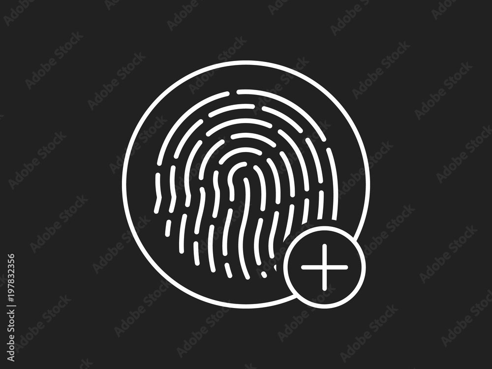 Fingerprint Add Icon Vector Fingerprint Add Icon Vector