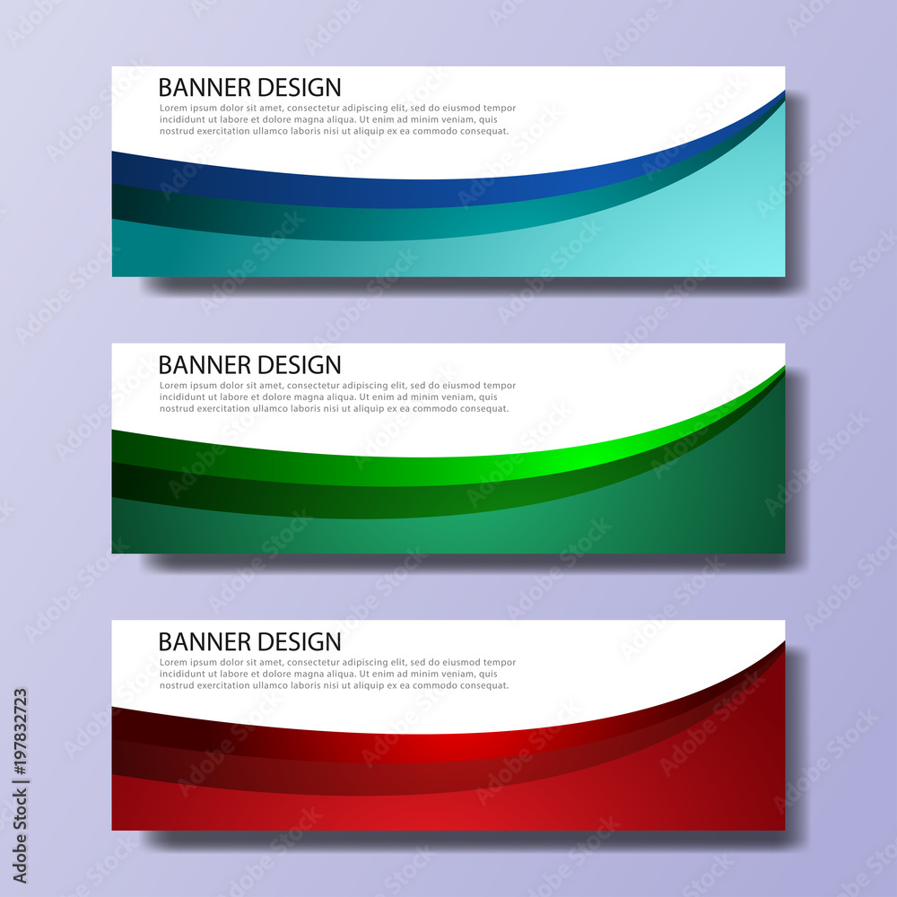 Fototapeta premium Abstract vector banners with bright geometric background annual report design templates future Poster template design.