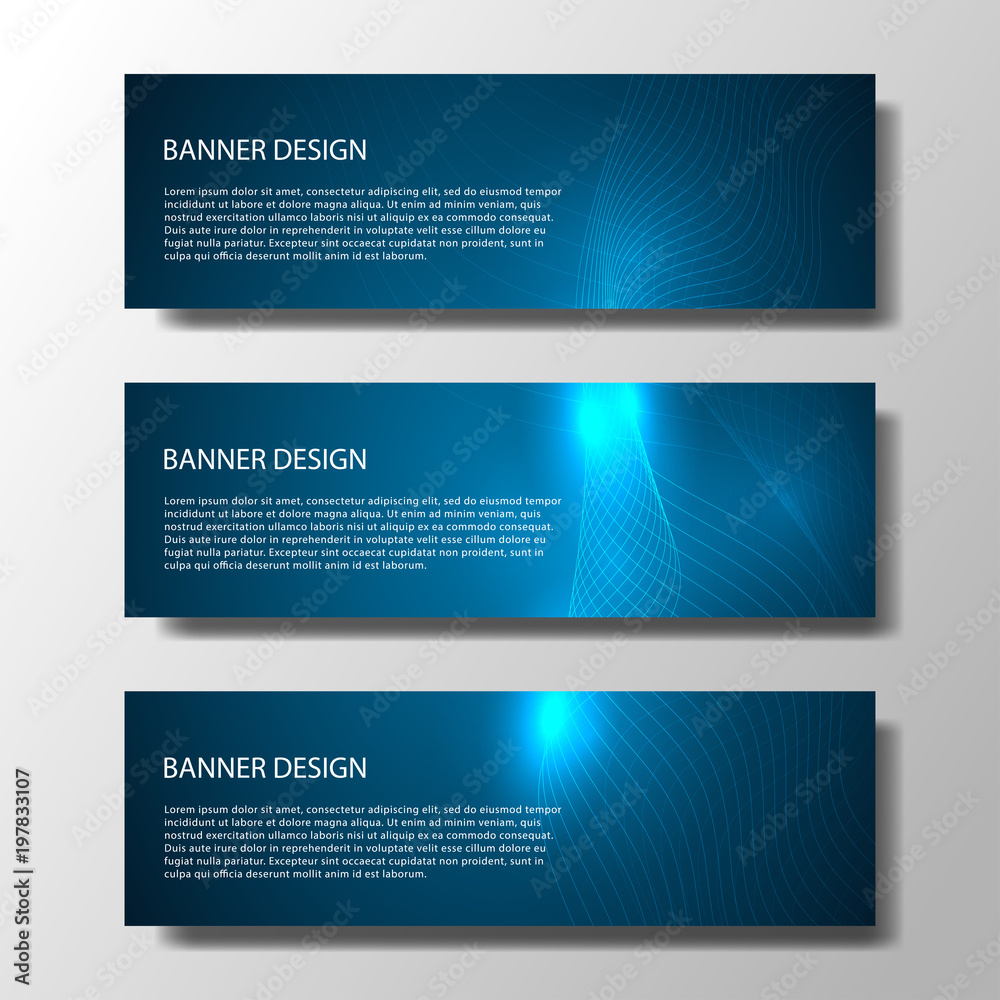 Fototapeta premium Abstract vector banners with bright geometric background annual report design templates future Poster template design.