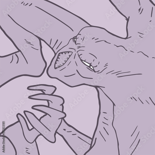 Monster face illustration