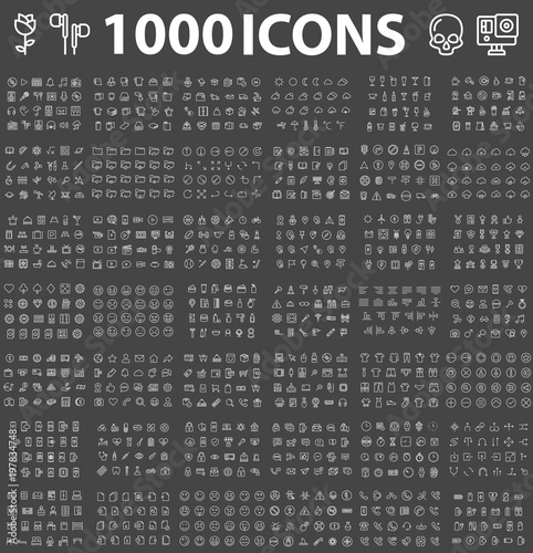 Set 1000 ICONS Different theme Editable Stroke 48x48 Pixel Perfect Big SET Premium Vector