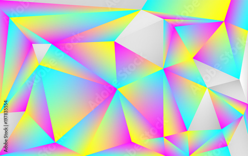 beautiful gradient holographic polygon style  vector background