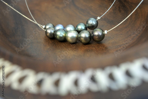 Tahitian Black Pearls necklace Rarotonga Cook Islands photo
