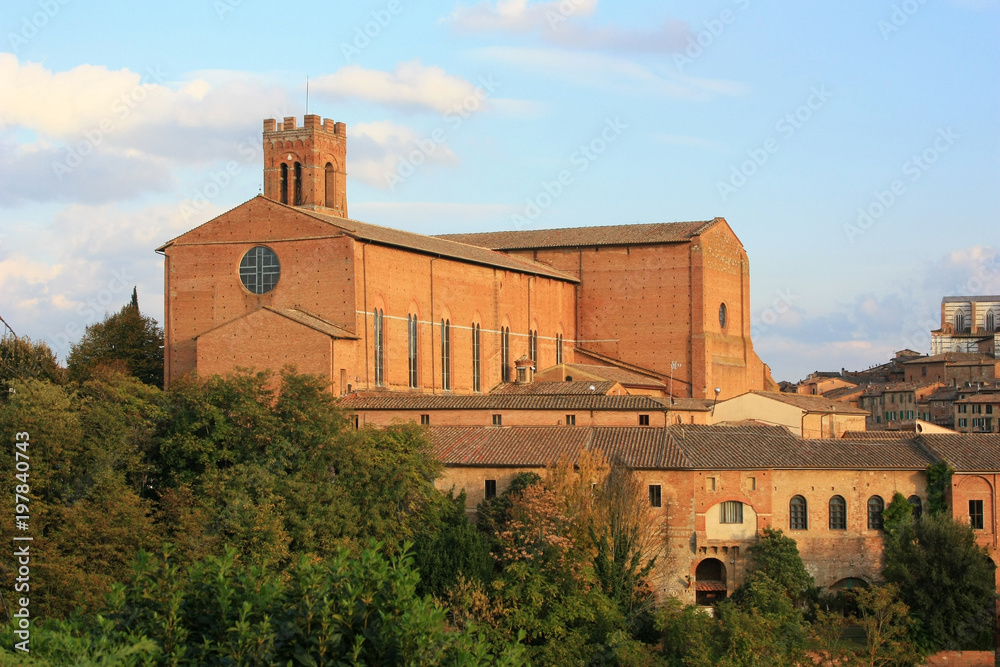 View of the buildings of Siena, Italy