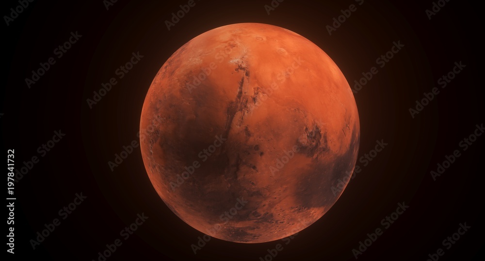 Fototapeta premium 3D Rendering Of High Detailed Mars Planet The Elements Of This Image Furnished By NASA