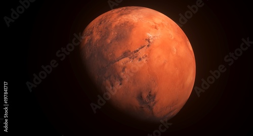 3D Rendering Of  High Detailed Mars Planet The Elements Of This Image Furnished By NASA photo