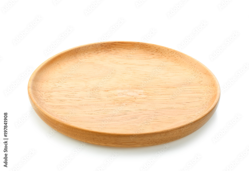 Wooden Tray on the white background