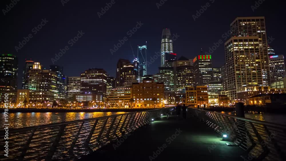 San Francisco cityscape view from a pier at night San Francisco cityscape view from a pier at night