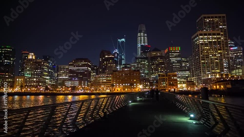 Wallpaper Mural San Francisco cityscape view from a pier at night Torontodigital.ca