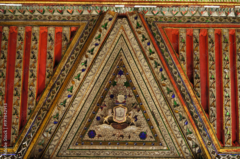 Beautiful detail of  Wat Phra Kaew Don Tao, Lampang, Northern Thailand.