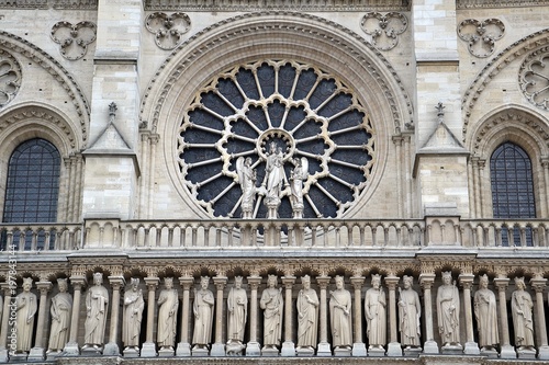 Facade Cathedral of Paris, France