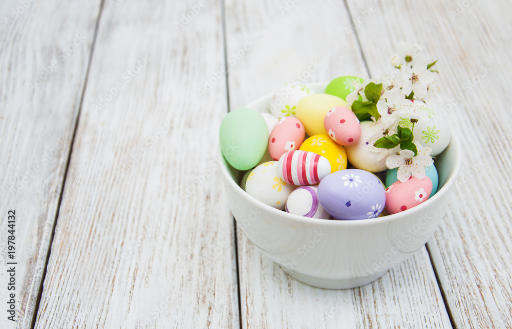 Easter eggs and spring blossom Easter eggs and spring blossom