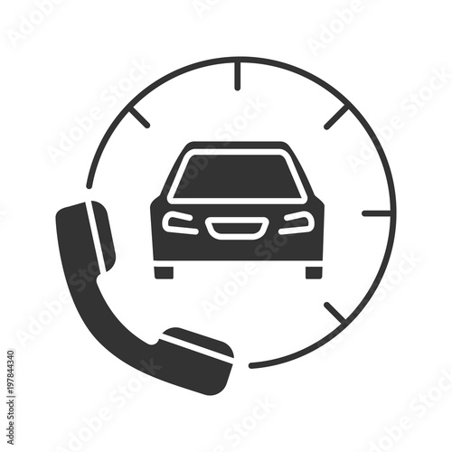 Taxi ordering glyph icon