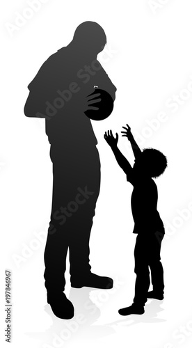 Father and Son Family Silhouette