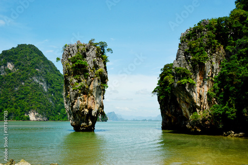 James Bond Island or Thai name is Ko Tapu in Phang Nga Bay Thailand © posinote