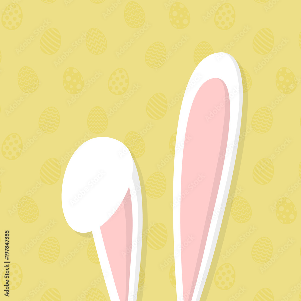 Easter - template of a poster with bunny ears. Vector.