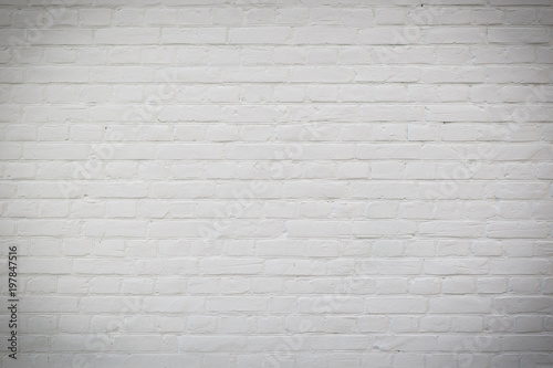 Background of old white vintage brick wall
