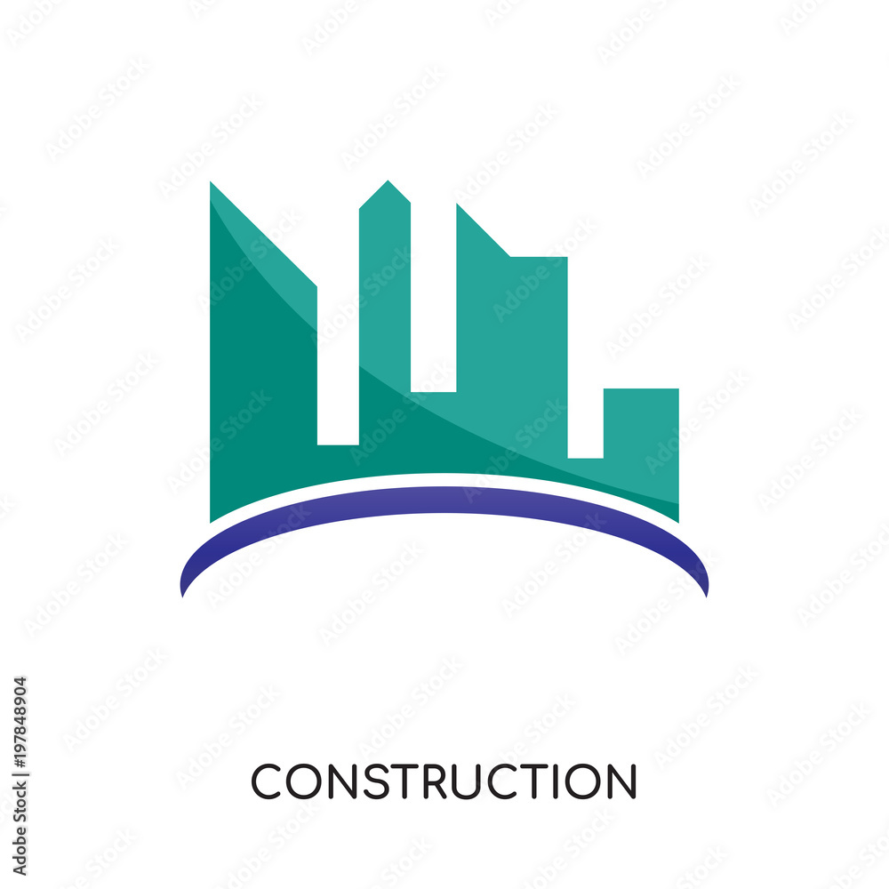 Fototapeta premium contruction logo isolated on white background for your web, mobile and app design