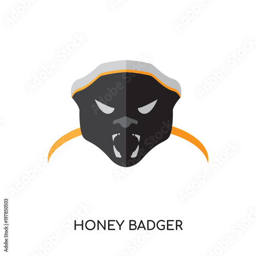 Fotografie, Tablou honey badger logo isolated on white background for your web, mobile and app desi