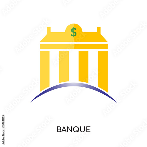 banque logo isolated on white background for your web, mobile and app design