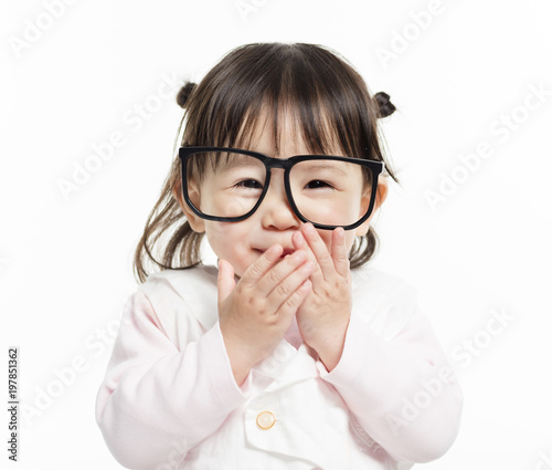 Portrait of little girl with glasses