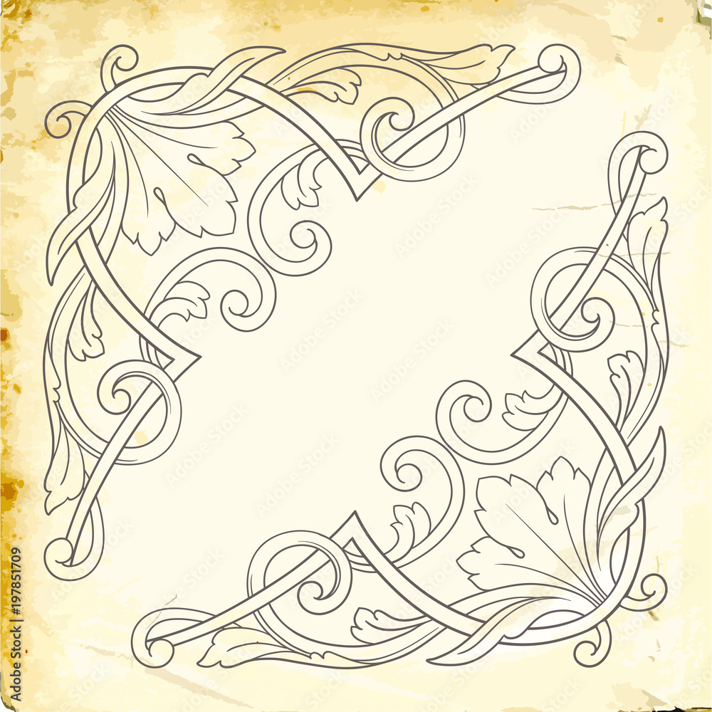 Obraz premium Vector baroque of vintage elements for design. 