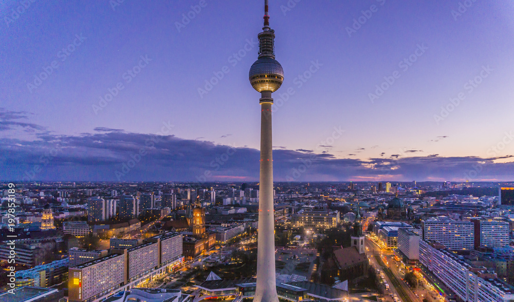 Berlin TV Tower Cityscape at Dusk 