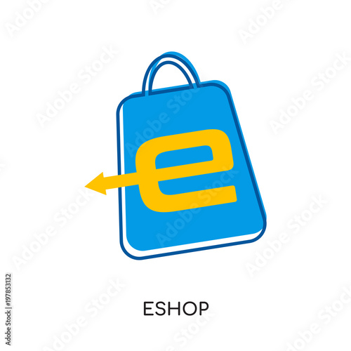 eshop logo isolated on white background for your web, mobile and app design