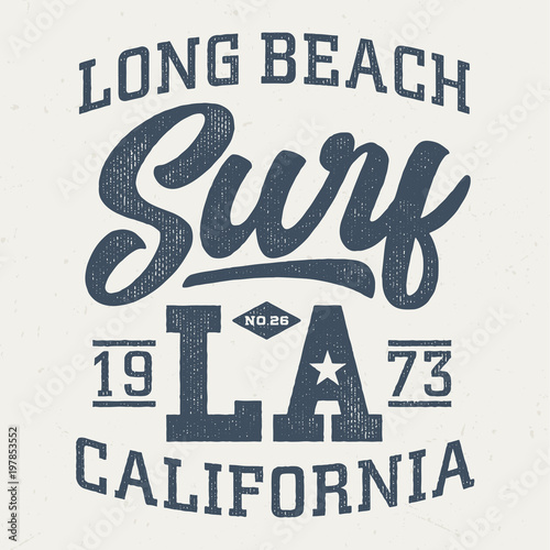 Long Beach California Surf - Tee Design For Print