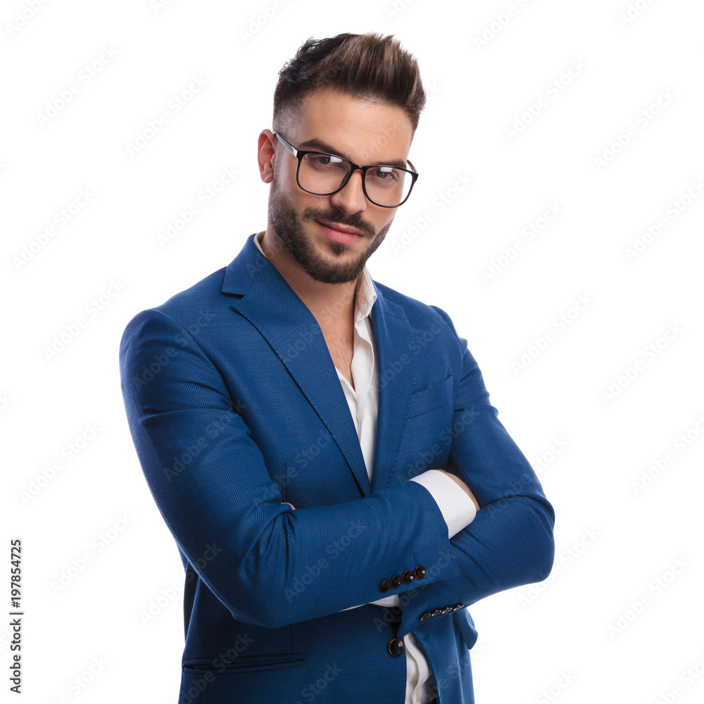 portrait of confident smart casual man with arms folded portrait of confident smart casual man with arms folded
