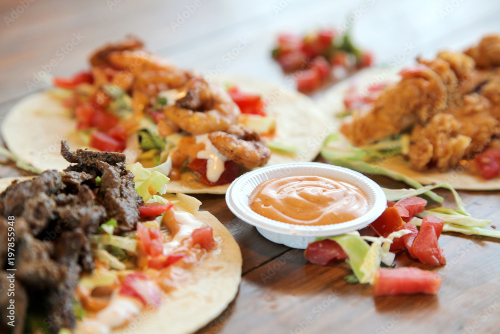 Festival Chicken beef prawn combo tortilla wrap tacos Festival Chicken beef prawn combo tortilla wrap tacos