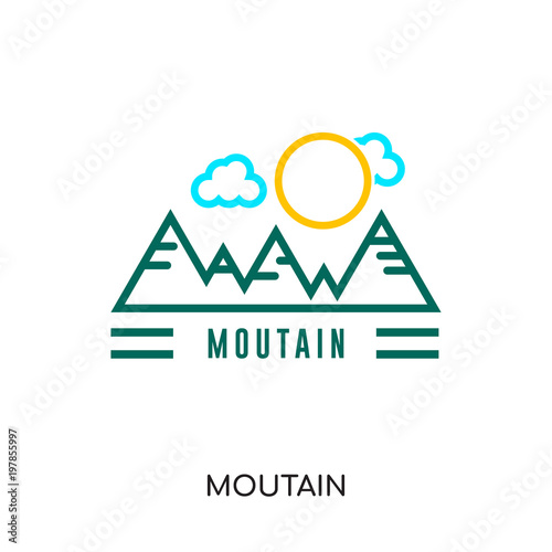 moutain logo isolated on white background for your web, mobile and app design photo