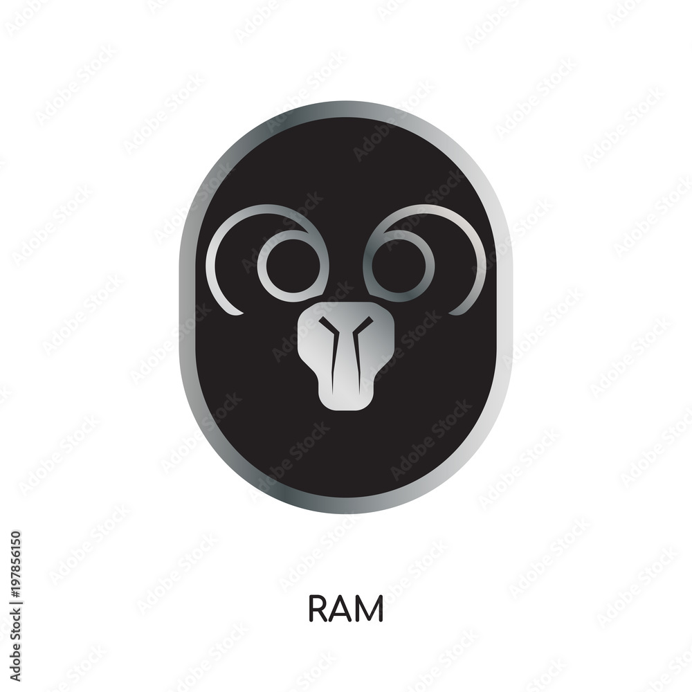Fototapeta premium ram logo image isolated on white background for your web, mobile and app design