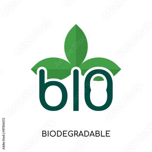 biodegradable logo isolated on white background for your web, mobile and app design