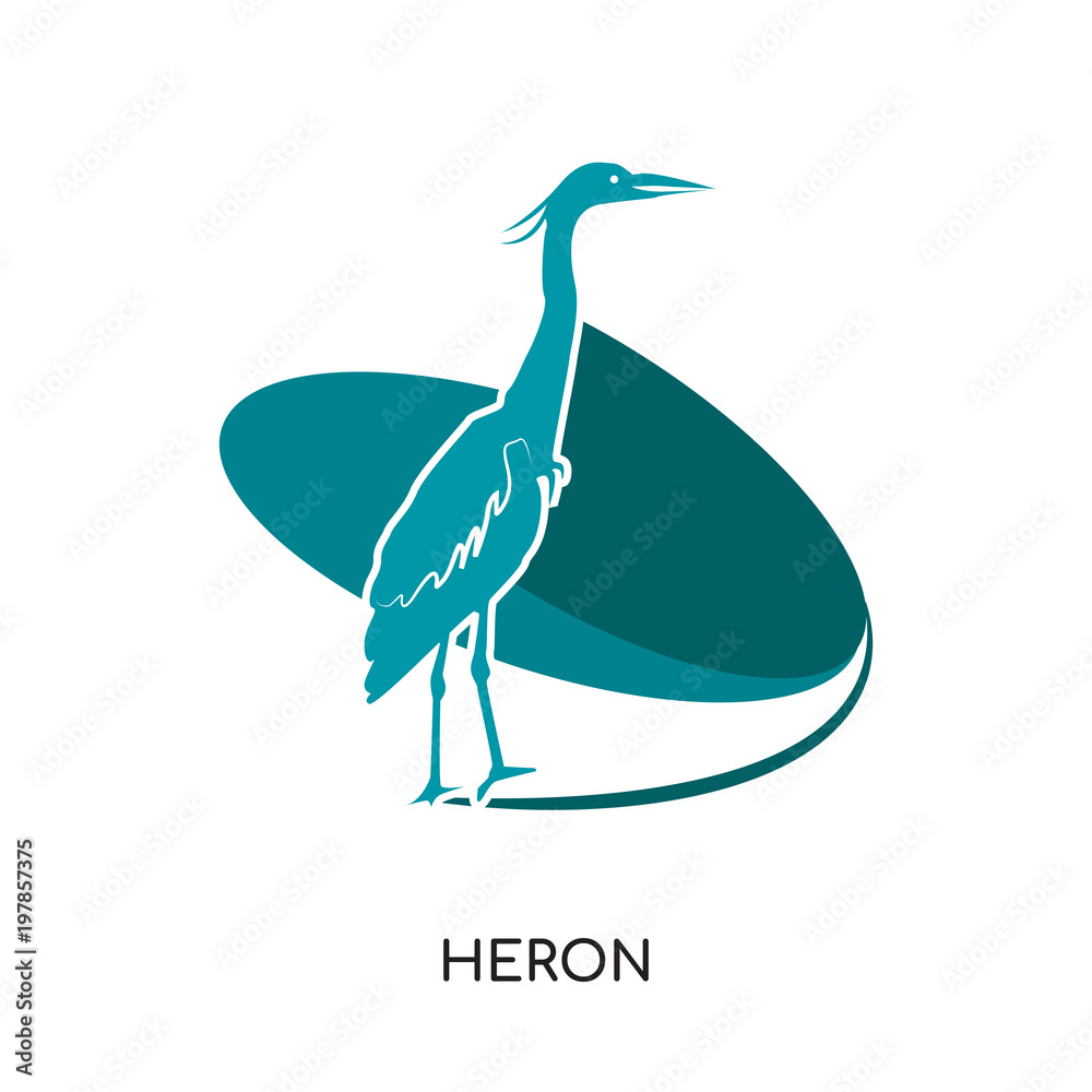 Obraz premium heron logo isolated on white background for your web, mobile and app design
