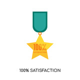 100% satisfaction logo isolated on white background for your web, mobile and app design